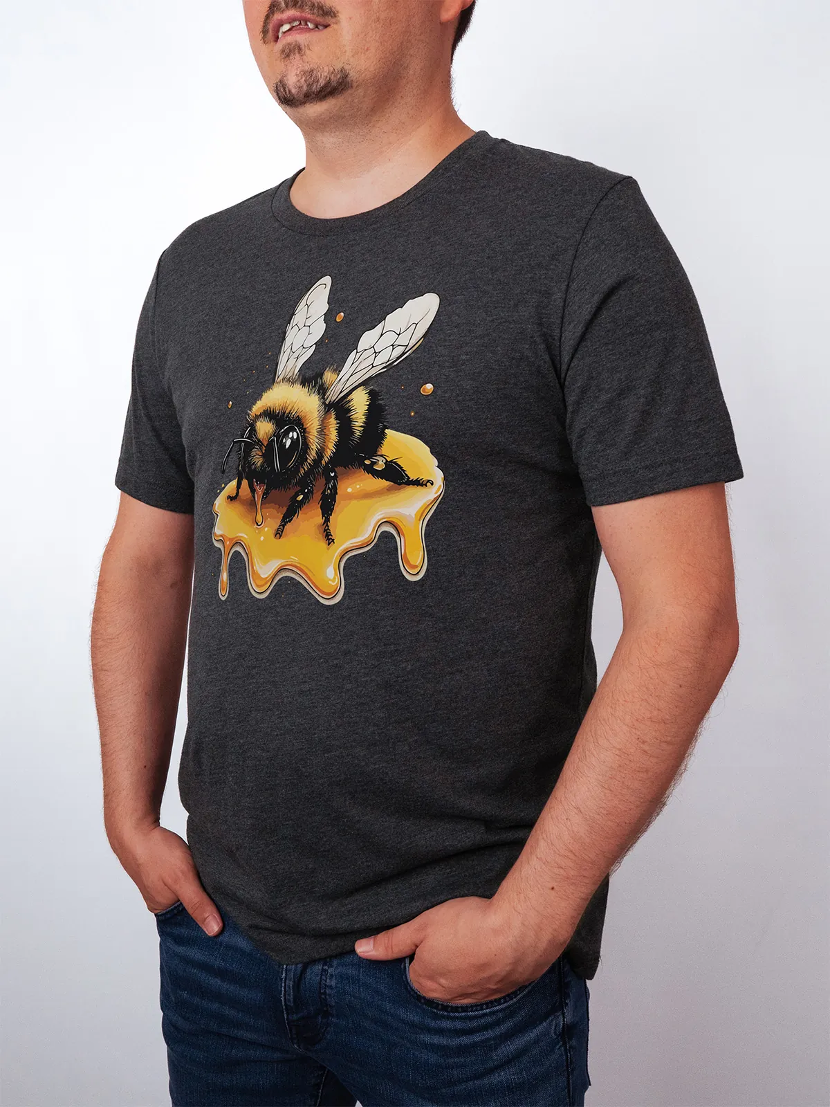 Honigbiene Dark Grey Heather T-Shirt - Fruehlingsmode