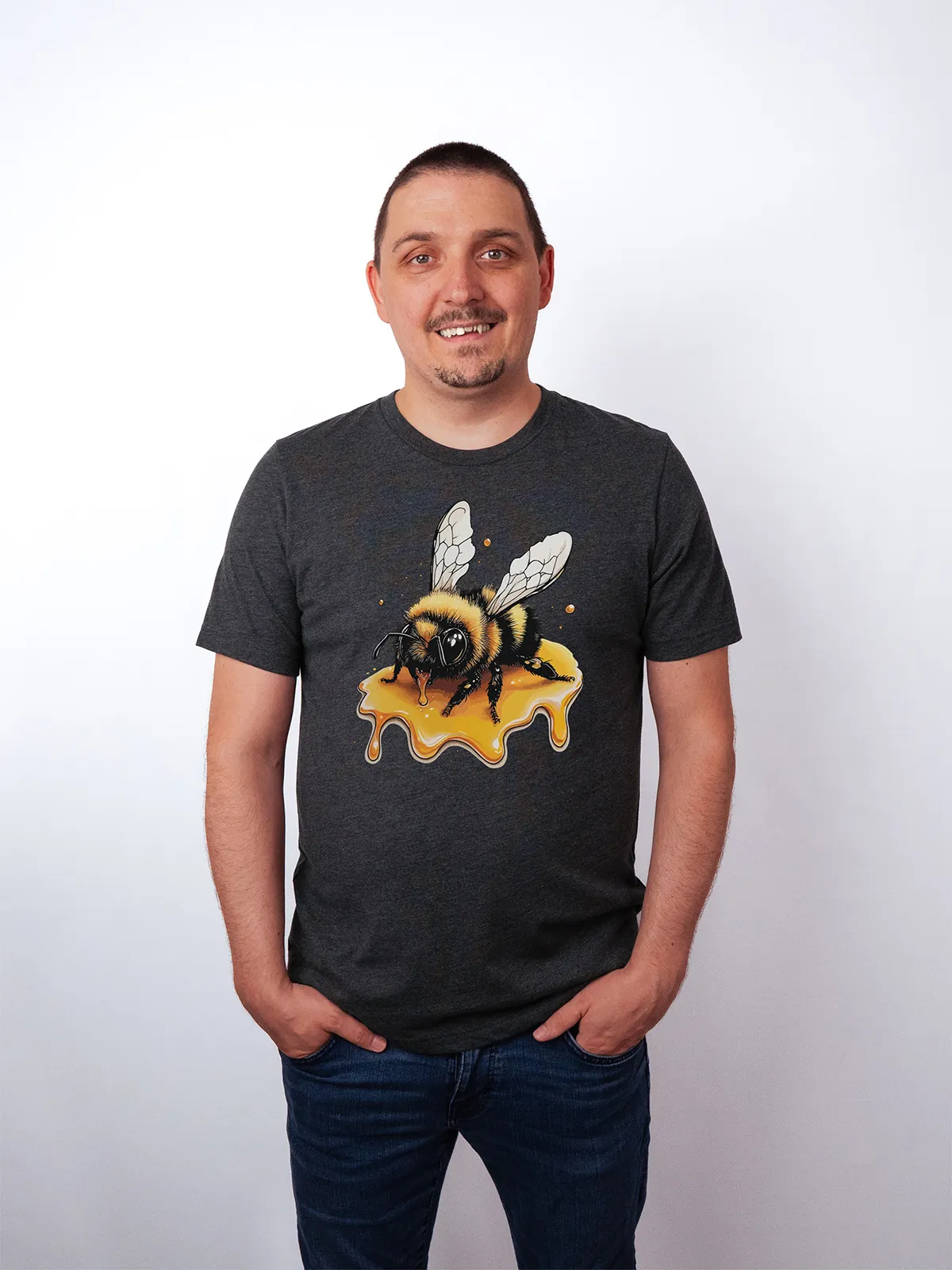 Honigbiene T-Shirt Dark Grey Heather - Neustart