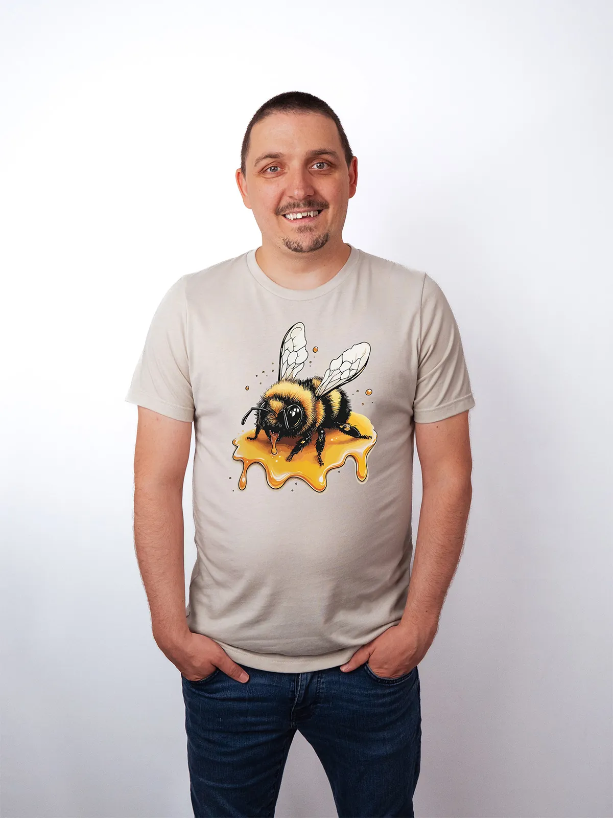 Honigbiene T-Shirt Heather Dust - Fruehling ShiftOutfit