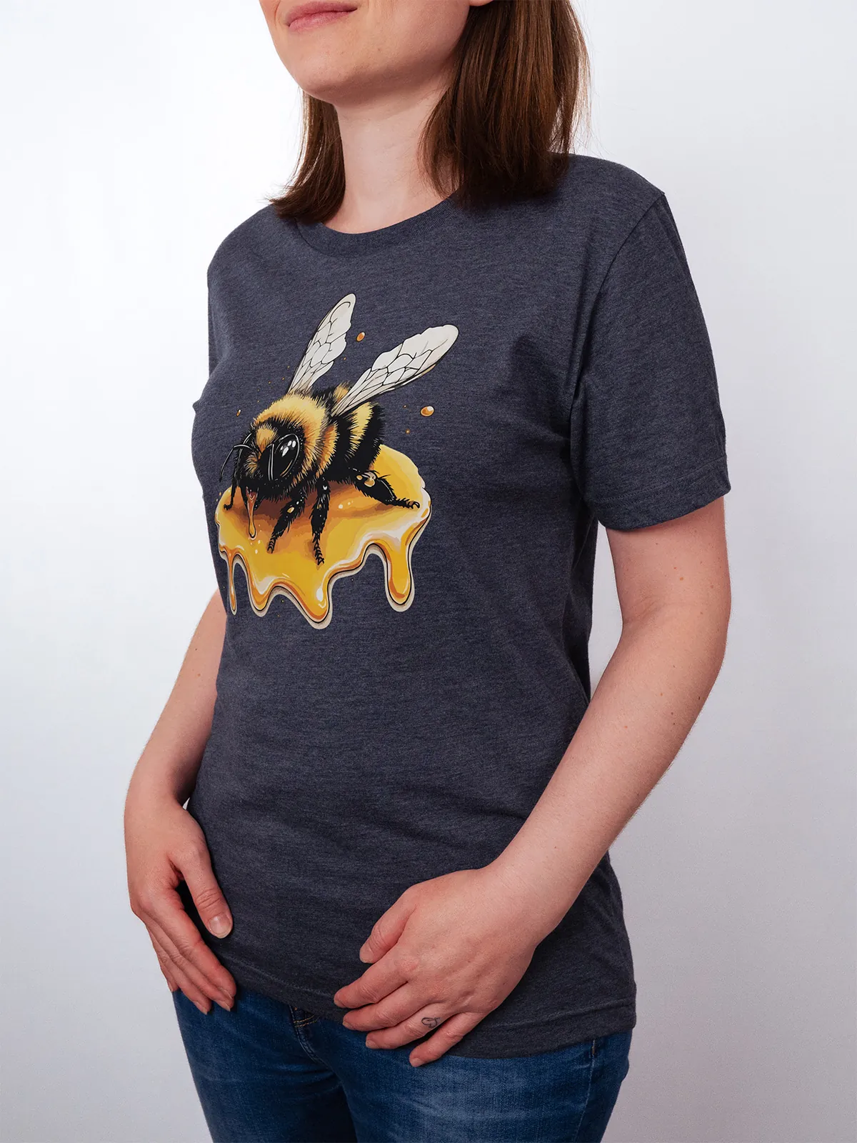 Honigbiene Heather Midnight Navy T-Shirt - Fruehlingsmode