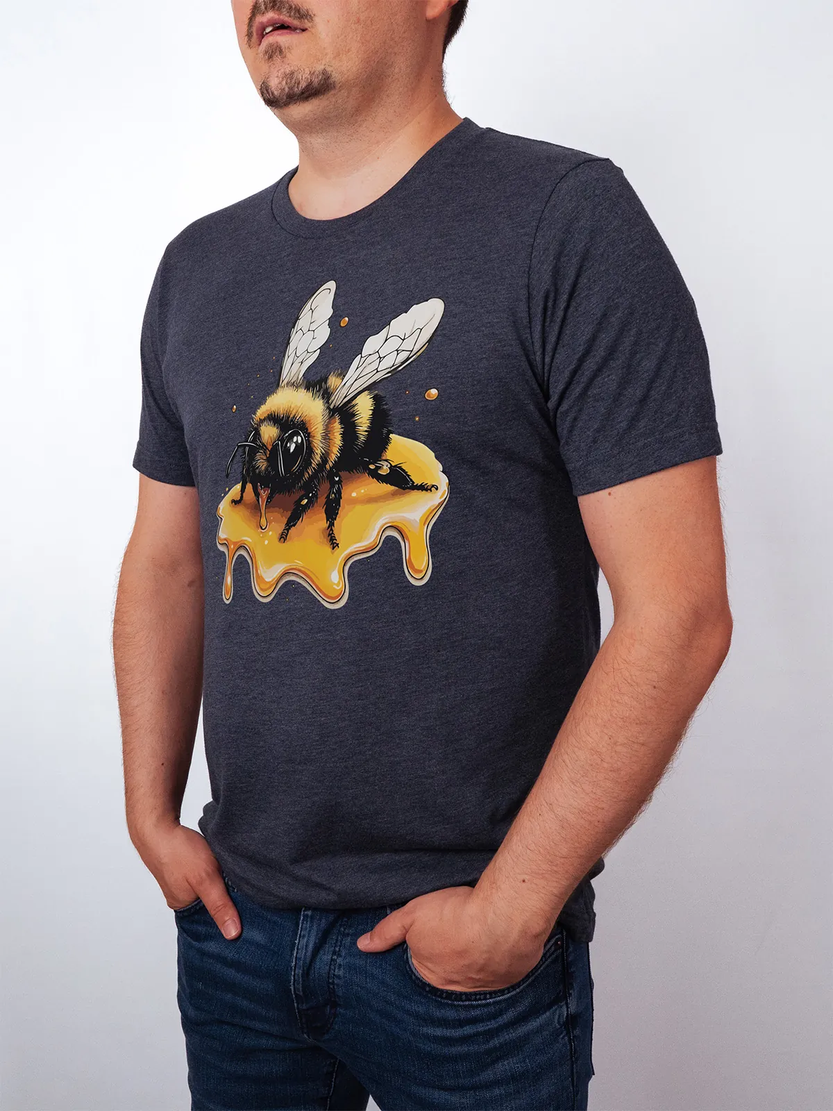 Honigbiene T-Shirt Heather Midnight Navy - Fruehling Kollektion