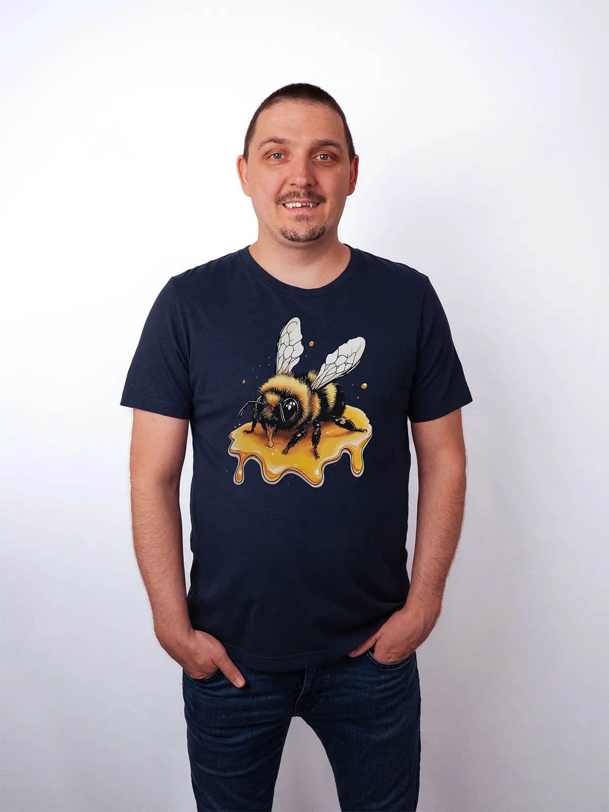 Honigbiene T-Shirt Navy - Neustart