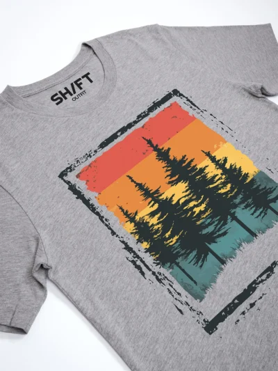 Horizont Baeume T-Shirt Athletic Heather - Fruehling mit ShiftOutfit