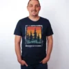 Horizont Baeume T-Shirt Navy - Fruehling ShiftOutfit