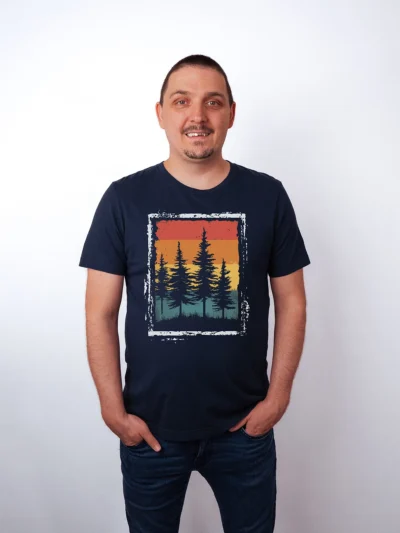 Horizont Baeume T-Shirt Navy - Fruehling ShiftOutfit