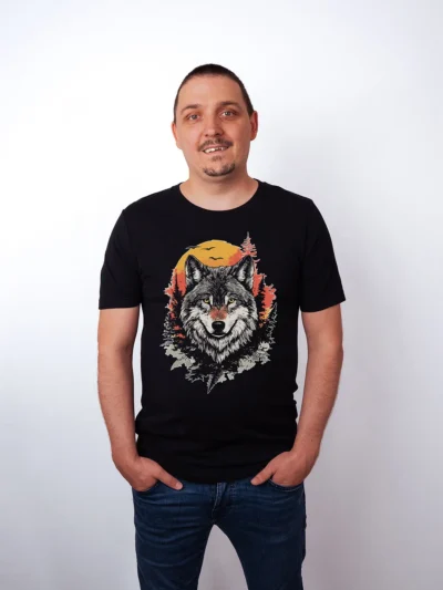 Wolf Geist Black T-Shirt - Fruehlingsmode