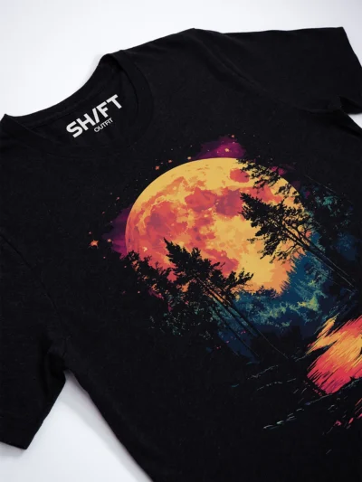 Leuchtender Wald T-Shirt Black Heather - Fruehling mit ShiftOutfit