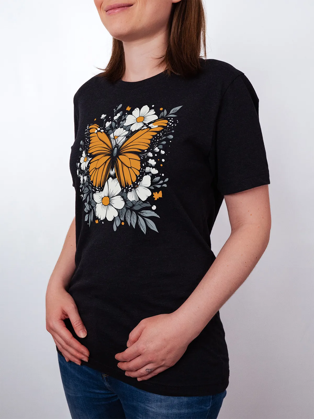 Monarch Bluete T-Shirt Black Heather - Fruehling Kollektion