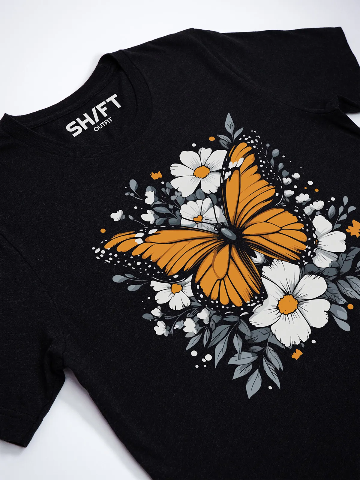 Monarch Bluete T-Shirt Black Heather - Fruehling Kollektion