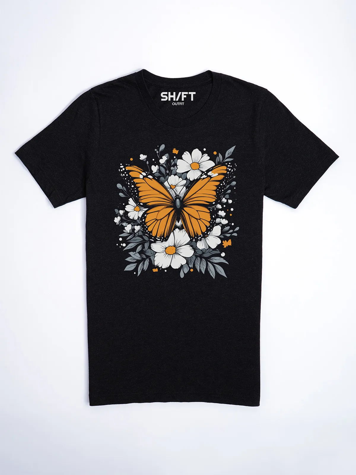 Monarch Bluete T-Shirt Black Heather - Fruehling ShiftOutfit