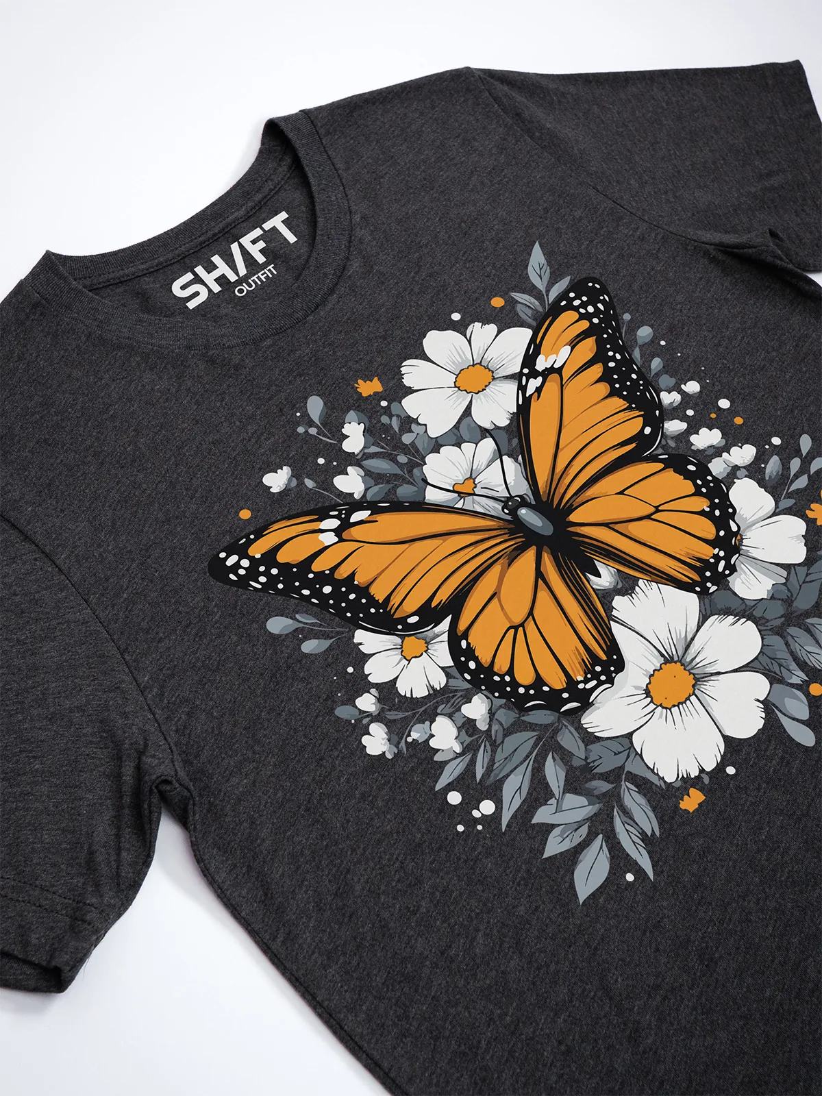 Monarch Bluete T-Shirt Dark Grey Heather - Fruehling ShiftOutfit