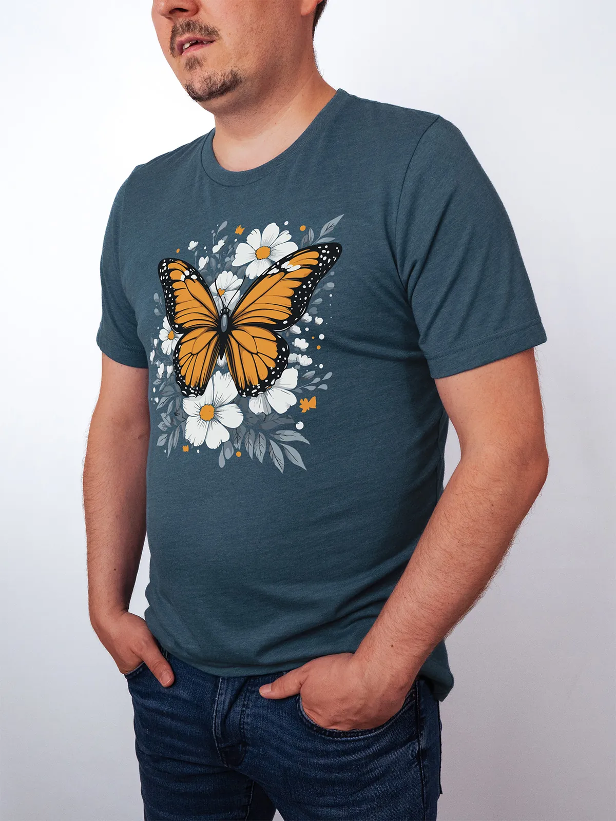 Monarch Bluete T-Shirt Heather Deep Teal - Fruehling ShiftOutfit