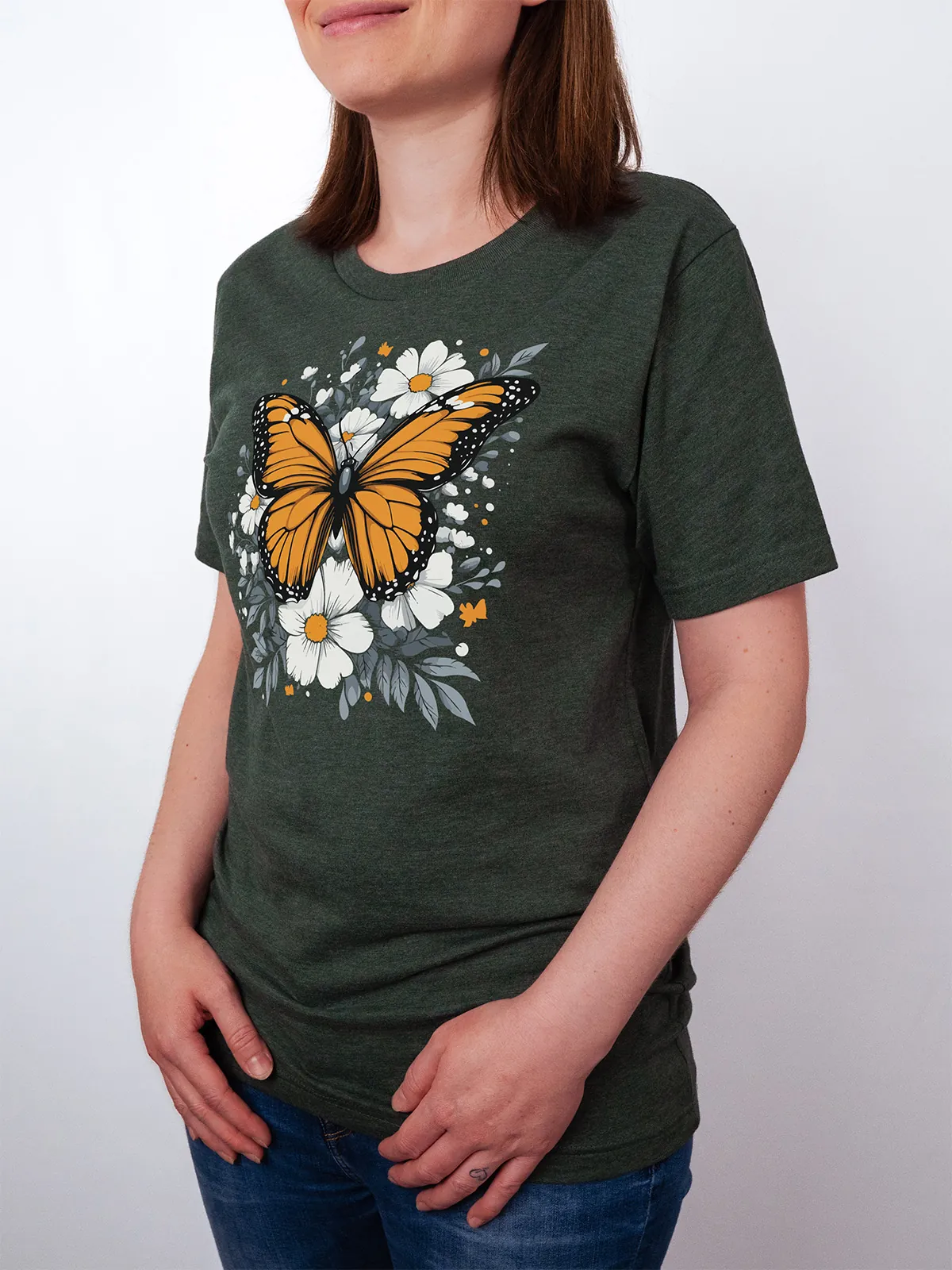 Monarch Bluete T-Shirt Heather Forest - Fruehling Kollektion