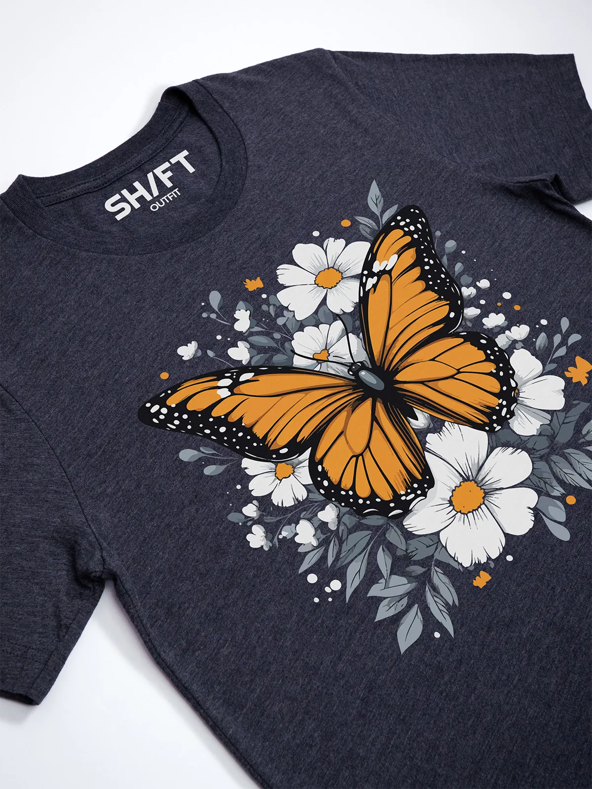 Monarch Bluete T-Shirt Heather Midnight Navy - Fruehling ShiftOutfit