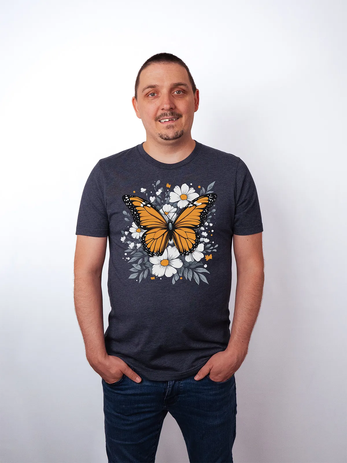 Monarch Bluete T-Shirt Heather Midnight Navy - Neustart
