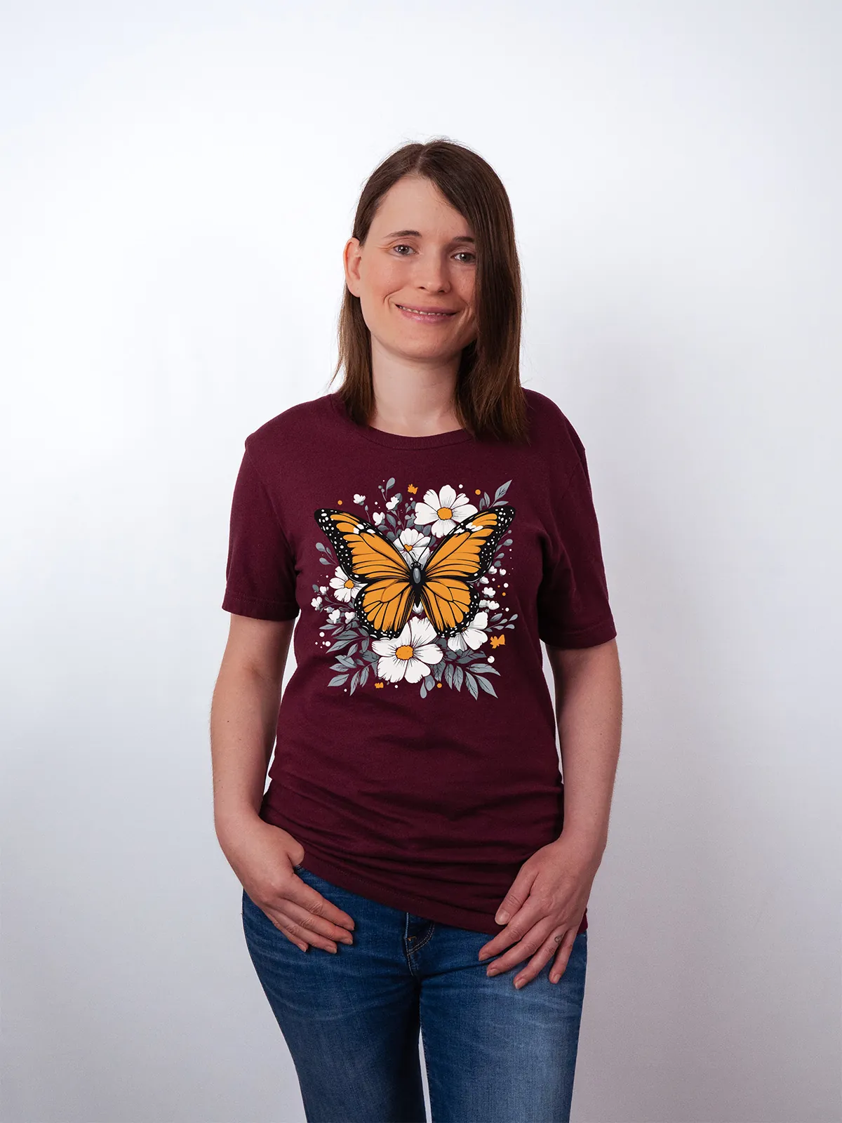 Monarch Bluete T-Shirt Maroon - Neustart
