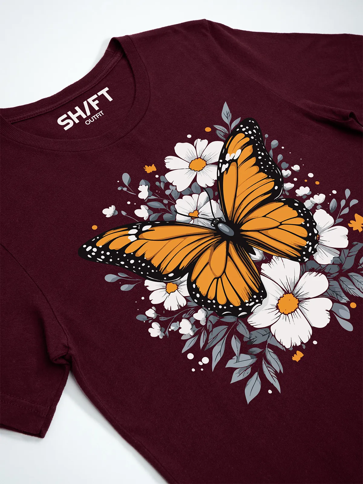 Monarch Bluete T-Shirt Maroon - Neustart