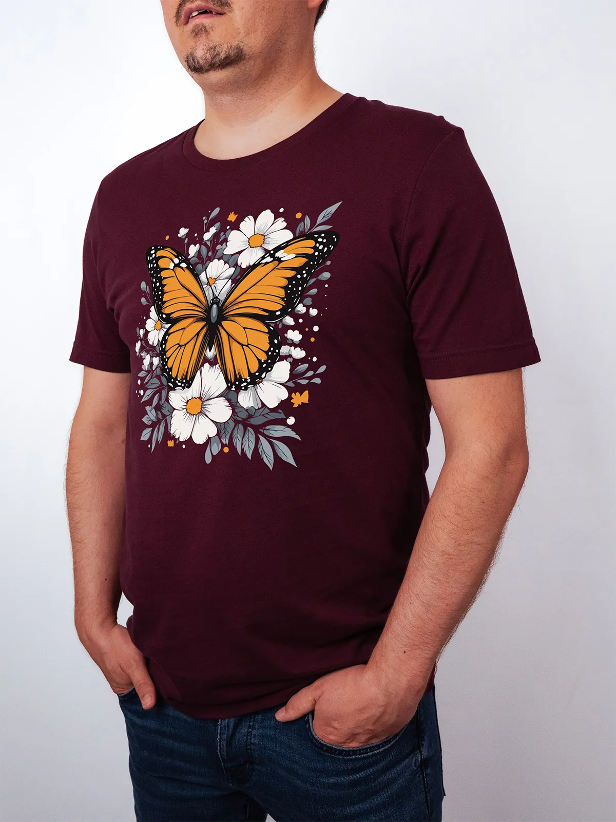Monarch Bluete T-Shirt Maroon - Neustart