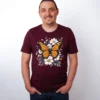 Monarch Bluete T-Shirt Maroon - Fruehling ShiftOutfit