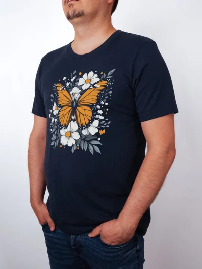 Monarch Bluete Navy T-Shirt - Fruehlingsmode