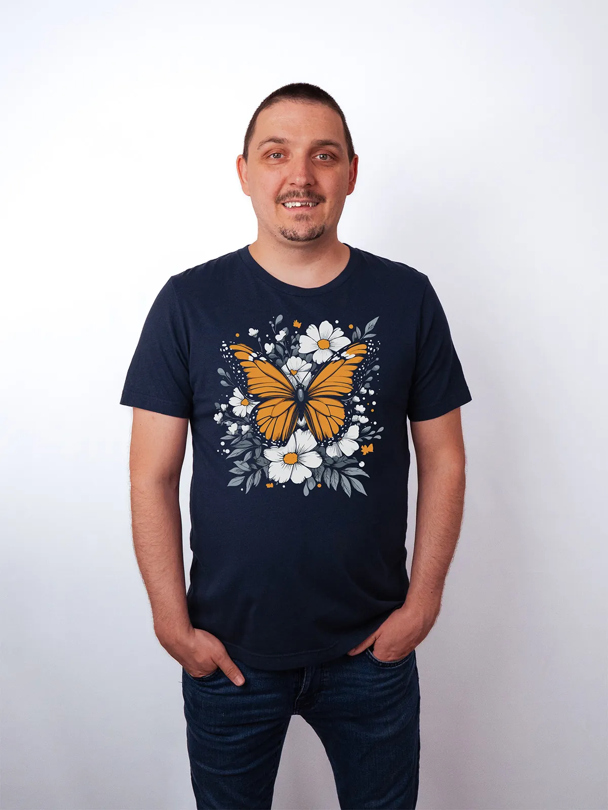 Monarch Bluete T-Shirt Navy - Neustart