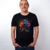 Regenbogen Baum T-Shirt Black - Fruehling ShiftOutfit