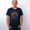 Regenbogen Baum T-Shirt Navy - Neustart