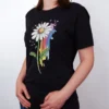 Regenbogen Gaensebluemchen T-Shirt Black Heather - Fruehling Kollektion