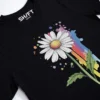 Regenbogen Gaensebluemchen T-Shirt Black Heather - Neustart