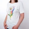 Regenbogen Gaensebluemchen T-Shirt White - Fruehling mit ShiftOutfit