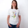 Regenbogen Gaensebluemchen T-Shirt White - Fruehling mit ShiftOutfit