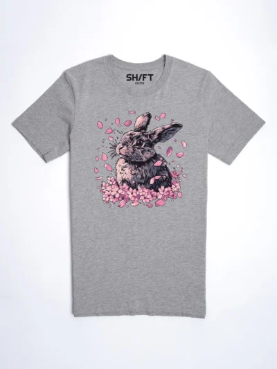 Sakura Hase T-Shirt in Athletic Heather, Hauptansicht.