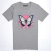 Sakura Schmetterling T-Shirt in Athletic Heather, Hauptansicht.