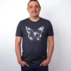 Schmetterling Spritzer Heather Midnight Navy T-Shirt - Fruehlingsmode