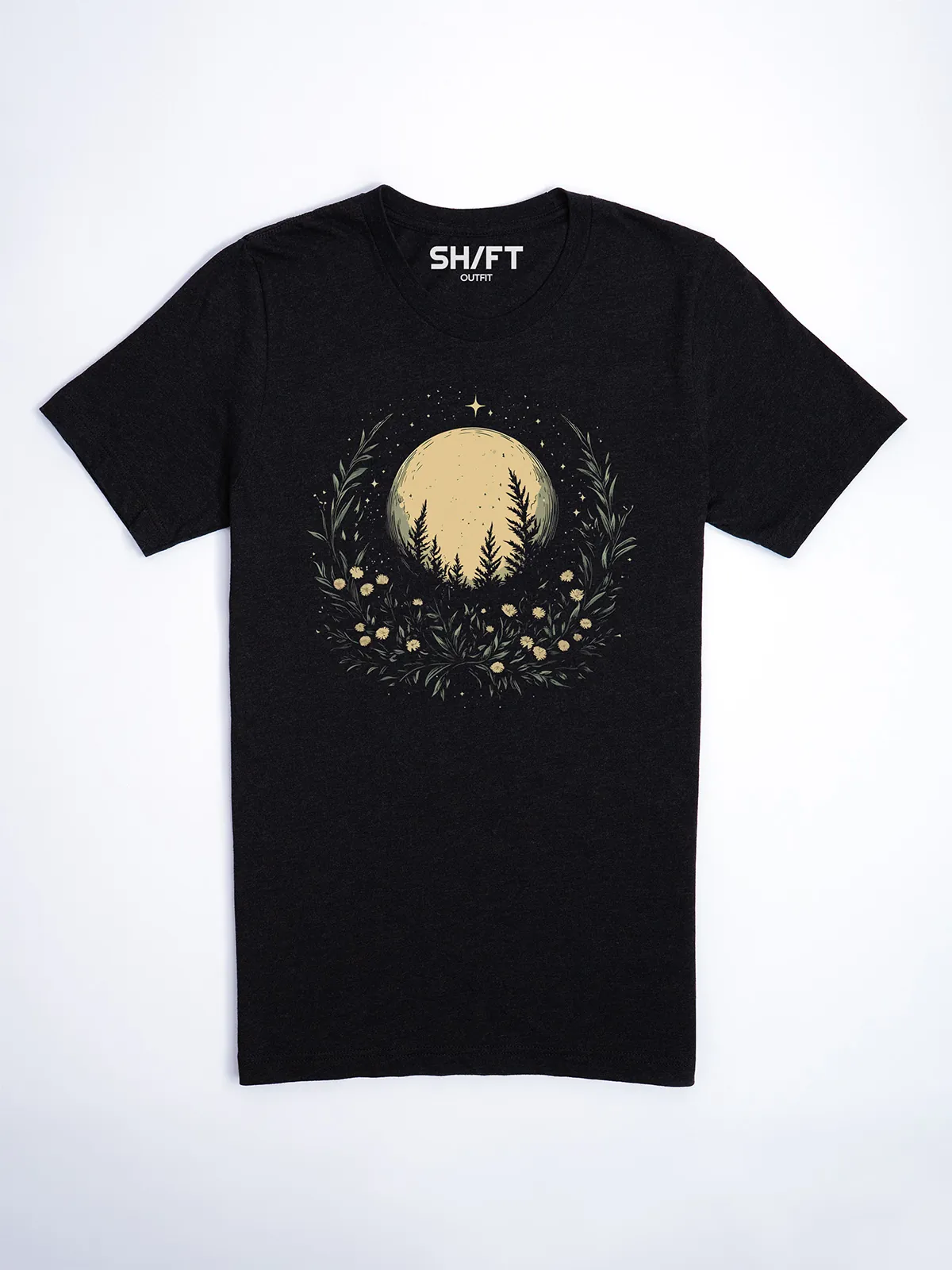 Sternbeglaenzte Felder T-Shirt Black Heather - Fruehling mit ShiftOutfit