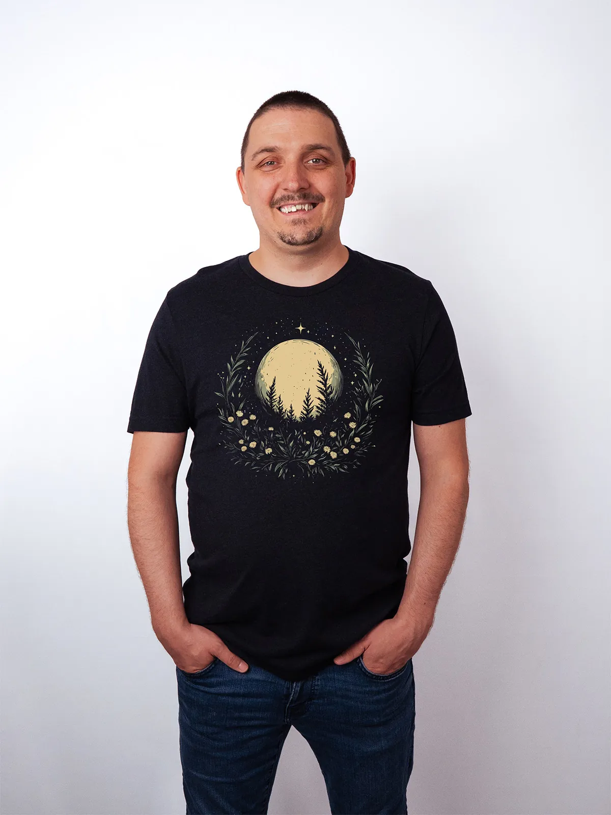 Sternbeglaenzte Felder T-Shirt Black Heather - Neustart