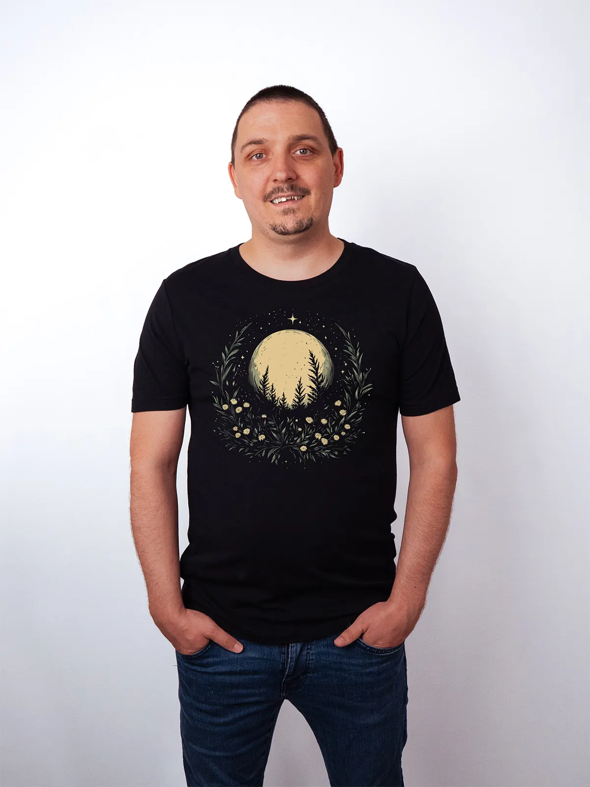 Sternbeglaenzte Felder T-Shirt Black - Neustart