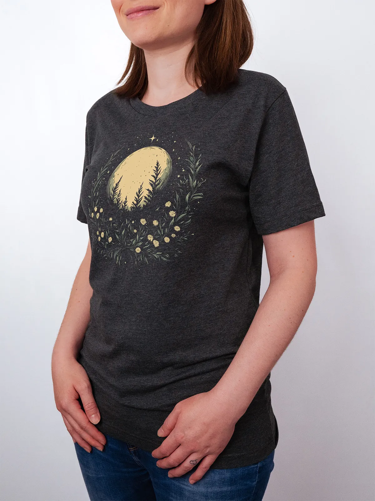 Sternbeglaenzte Felder Dark Grey Heather T-Shirt - Fruehlingsmode