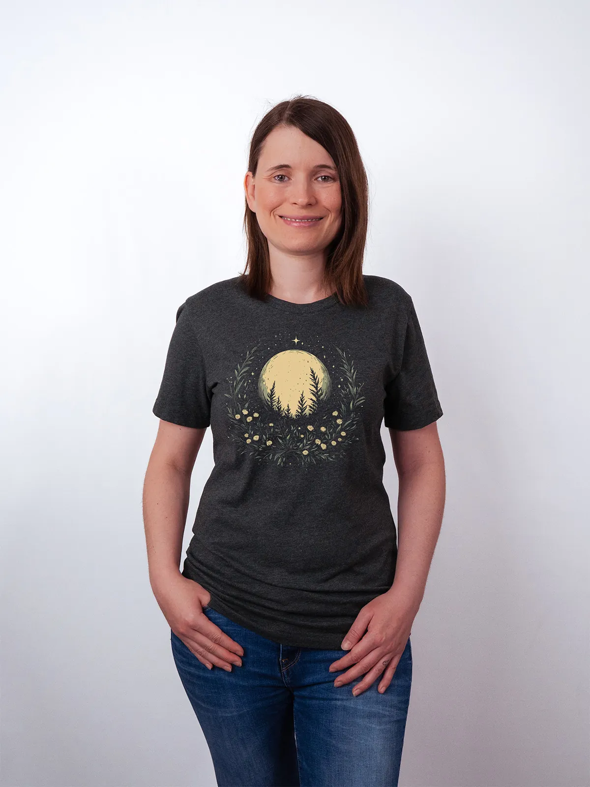 Sternbeglaenzte Felder Dark Grey Heather T-Shirt - Fruehlingsmode