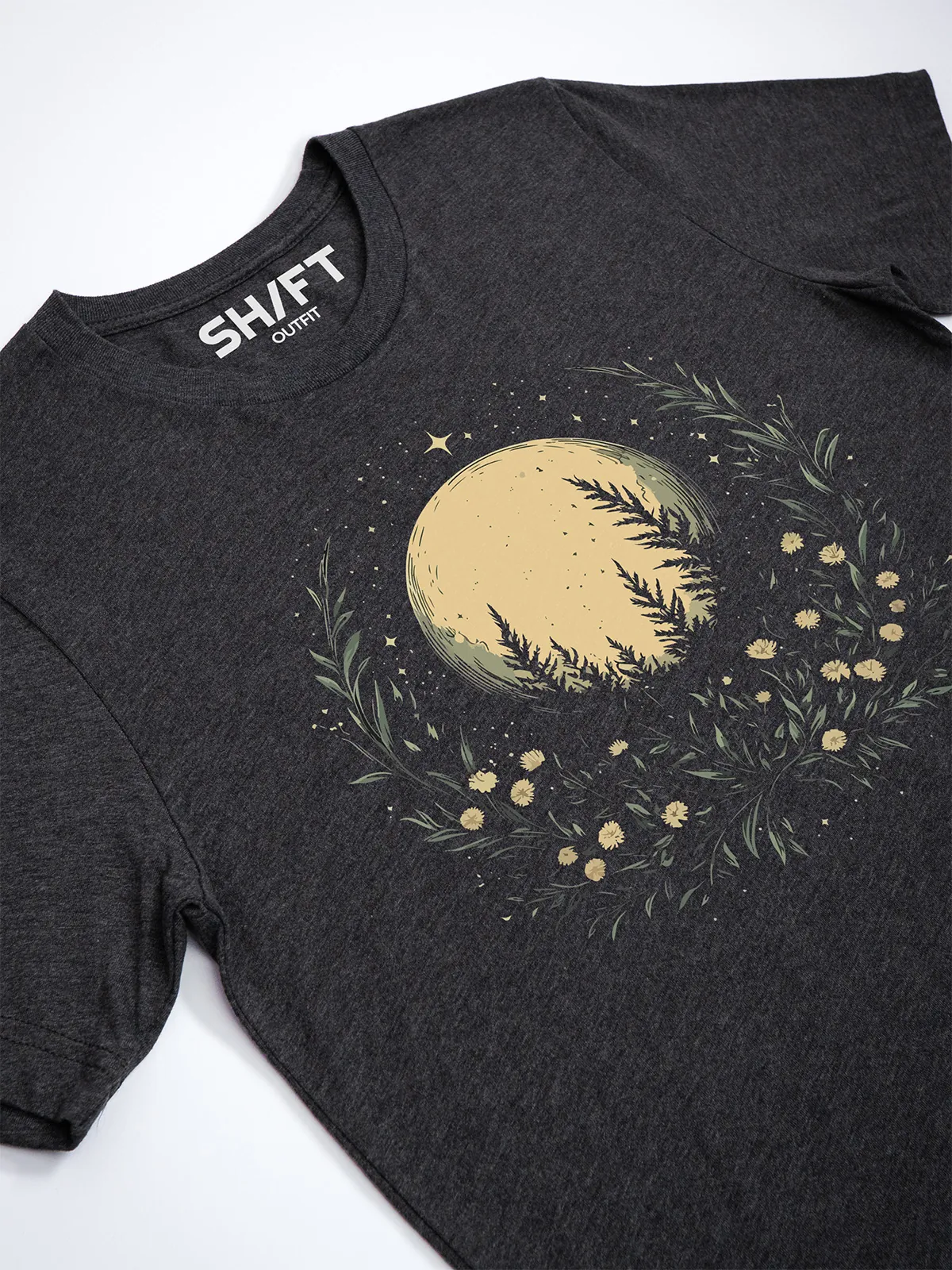 Sternbeglaenzte Felder T-Shirt Dark Grey Heather - Fruehling mit ShiftOutfit