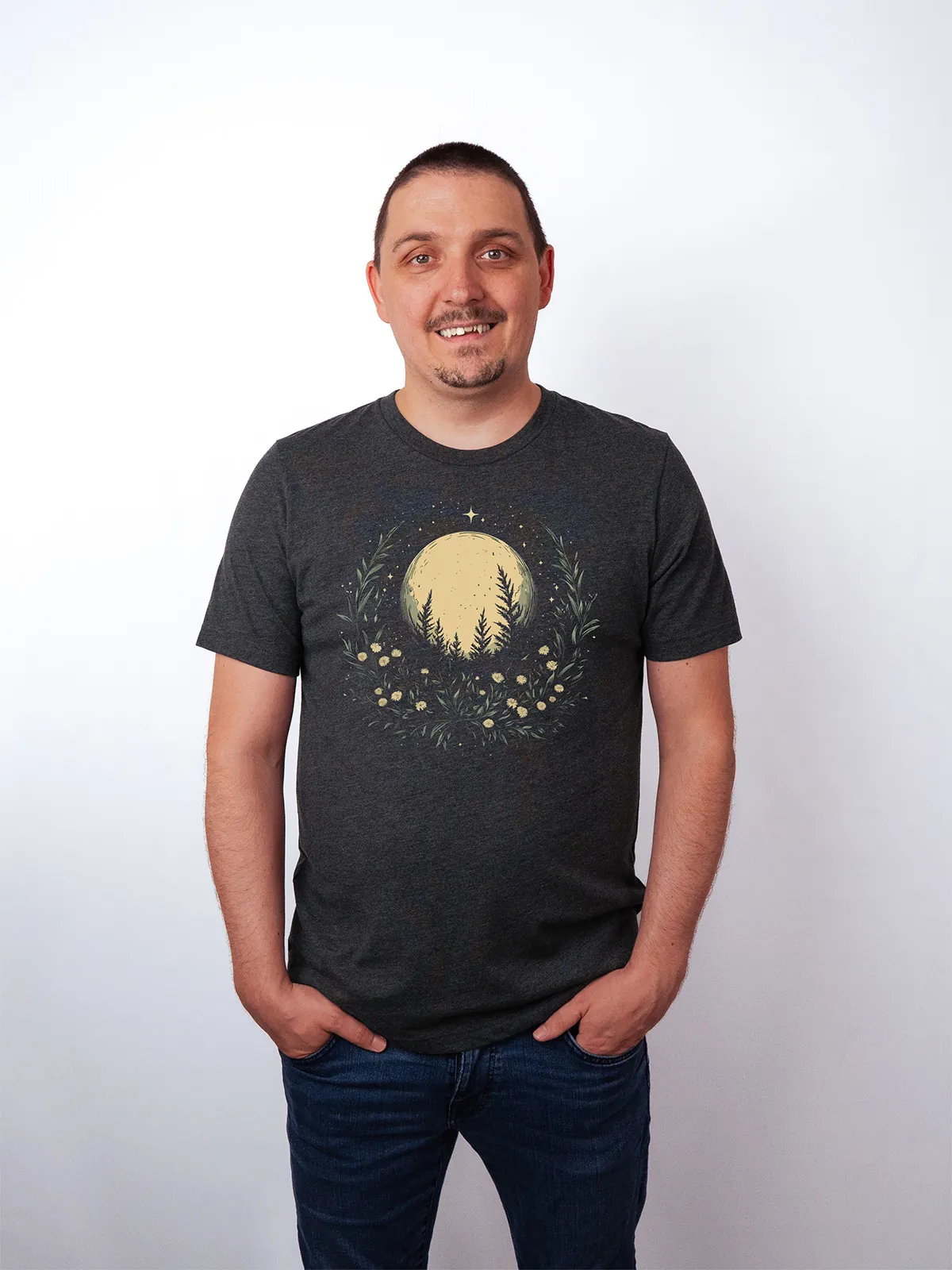 Sternbeglaenzte Felder Dark Grey Heather T-Shirt - Fruehlingsmode