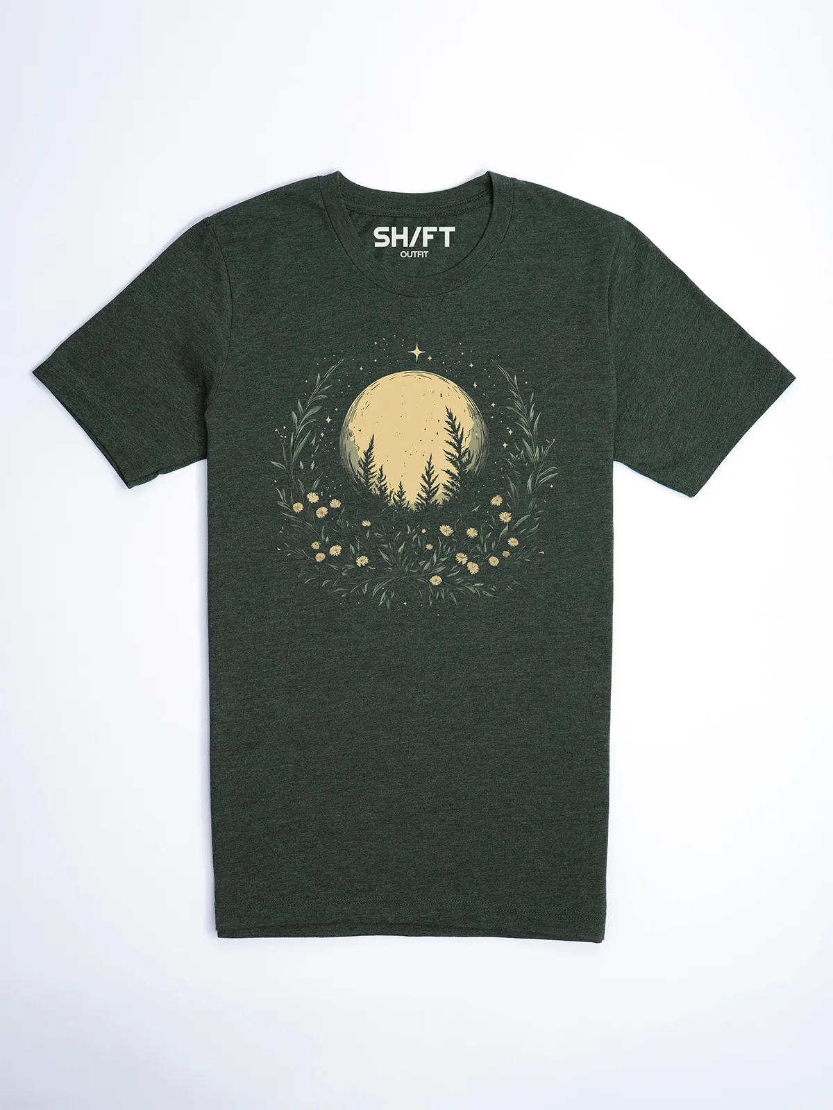 Sternbeglaenzte Felder Heather Forest T-Shirt - Fruehlingsmode