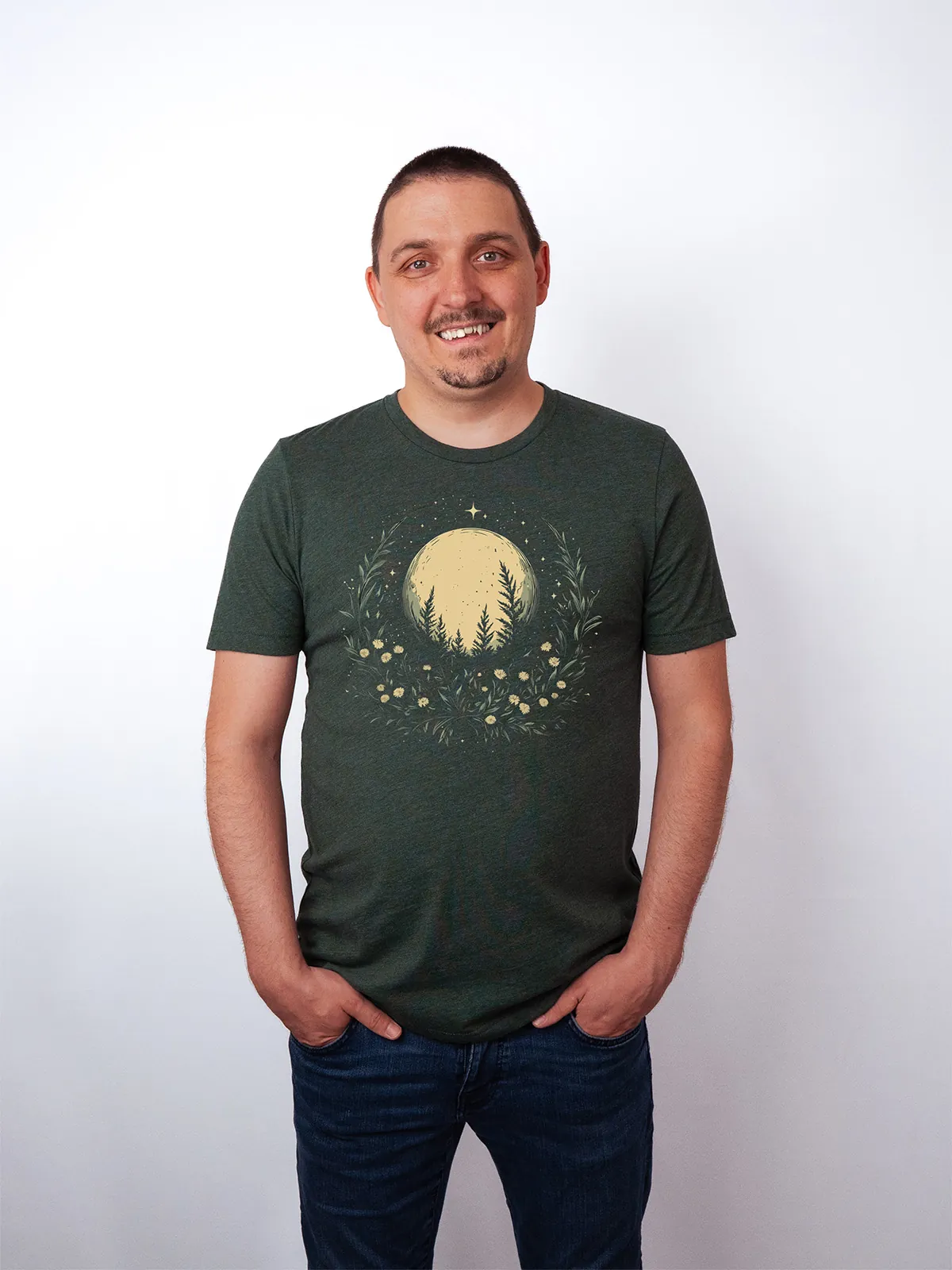 Sternbeglaenzte Felder Heather Forest T-Shirt - Fruehlingsmode