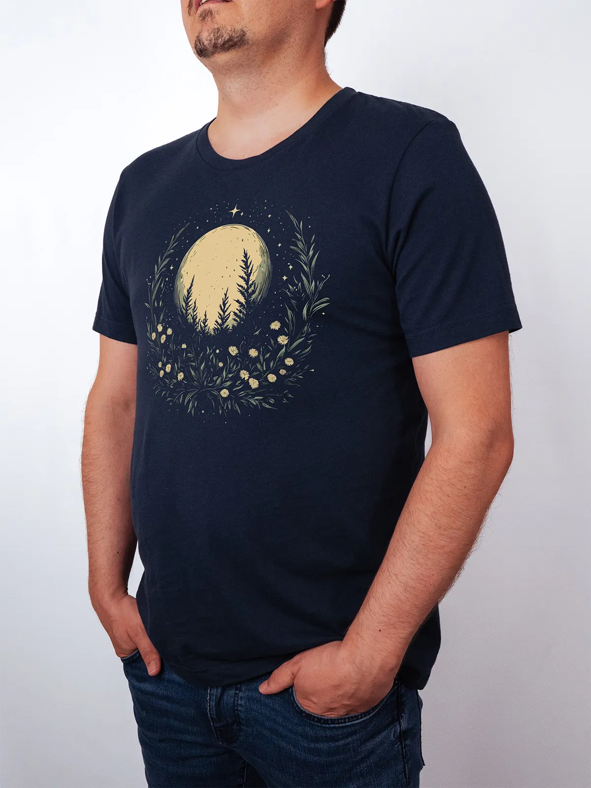 Sternbeglaenzte Felder T-Shirt Navy - Fruehling Kollektion