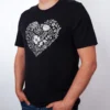 Wildblumen Herz Black Heather T-Shirt - Fruehlingsmode