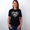 Wildblumen Herz T-Shirt Black - Fruehling ShiftOutfit