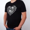 Wildblumen Herz Black T-Shirt - Fruehlingsmode