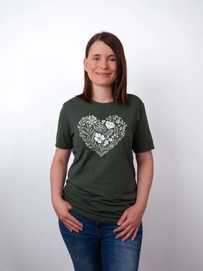 Wildblumen Herz T-Shirt Heather Forest - Neustart