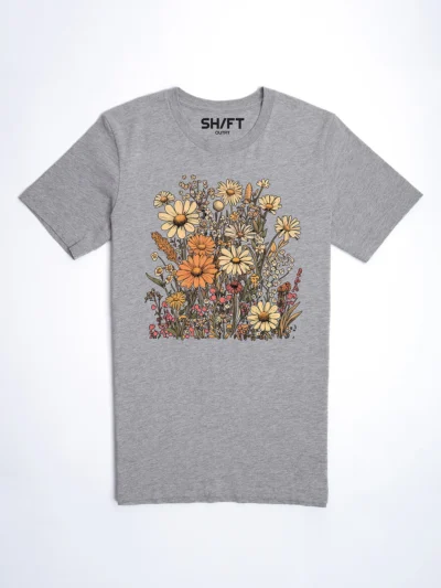 Wildblumen Wiese T-Shirt Athletic Heather - Fruehling ShiftOutfit