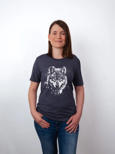 Wolf Blick Heather Midnight Navy T-Shirt - Fruehlingsmode